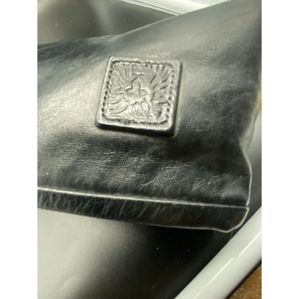 Vintage 1980s Anne‎ Klein for Calderon Lion Head Clutch Purse Black